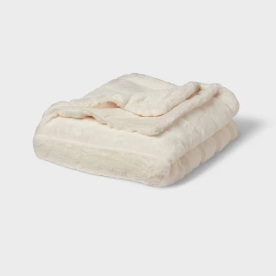 55"x80" Faux Fur Ribbed Bed Throw - Threshold™ 6 55"x80" Faux Fur Ribbed Bed Throw - Threshold™ - Image 4