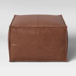 Earl Faux Leather French Seam Ottoman - Threshold™ -Home Decor Shop GUEST 1ca016c4 48cf 42c5 88cc be9b261971b8