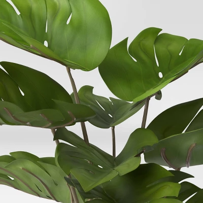 21" X 23" Artificial Monstera Arrangement In Ceramic Pot - Threshold™ 4 21" X 23" Artificial Monstera Arrangement In Ceramic Pot - Threshold™ - Image 2