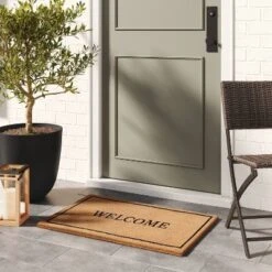 1'11x2'11" 'Welcome' Coir Doormat Black - Threshold™ Designed With Studio McGee