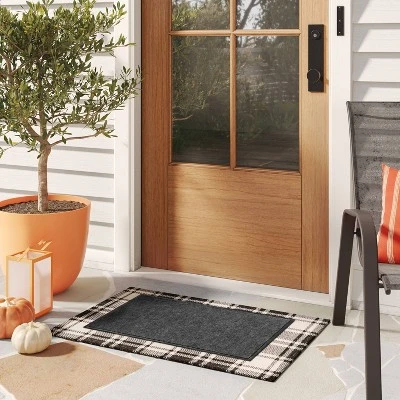 1'6"x2'4" Crochet Utility Doormat Gray - Threshold™ 3 1'6"x2'4" Crochet Utility Doormat Gray - Threshold™