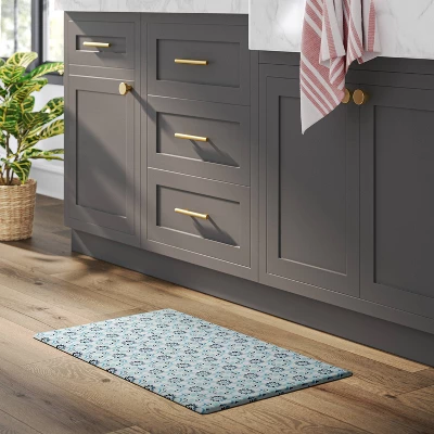 1'5"x2'6" Medallion Comfort Mat Blue - Threshold™: Skid-Resistant Indoor Floor Mat, Kitchen Use, Flat Pile 3 1'5"x2'6" Medallion Comfort Mat Blue - Threshold™: Skid-Resistant Indoor Floor Mat, Kitchen Use, Flat Pile