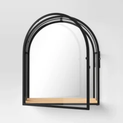 12"x14" Arched Mirrored Display Box Black - Threshold™: Modern Vertical Decor With Shelf -Home Decor Shop GUEST 53c27f6c cd26 4485 8197 f51d57453cd2