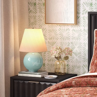Round Table Lamp With Tapered Shade Blue - Threshold™ 3 Round Table Lamp With Tapered Shade Blue - Threshold™