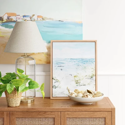 Bubble Glass With Brass Detail Large Lamp Base Clear - Threshold™ 3 Bubble Glass With Brass Detail Large Lamp Base Clear - Threshold™