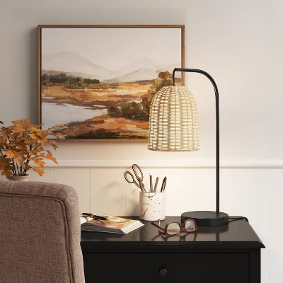 Addison Rattan Table Lamp Brown - Threshold™ 3 Addison Rattan Table Lamp Brown - Threshold™