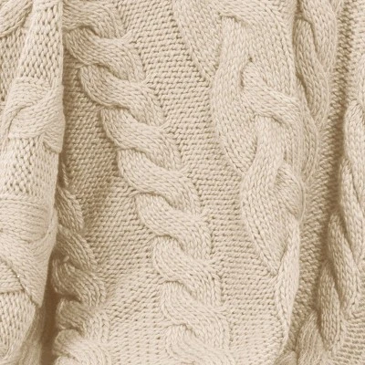 Chunky Cable Knit Reversible Throw Blanket - Threshold™ 6 Chunky Cable Knit Reversible Throw Blanket - Threshold™ - Image 4