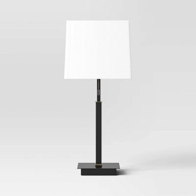 22.5"x7" Square Base Stick Lamp With USB Black - Threshold™: Modern Desk Lighting, ETL Listed, Linen Shade 3 22.5"x7" Square Base Stick Lamp With USB Black - Threshold™: Modern Desk Lighting, ETL Listed, Linen Shade