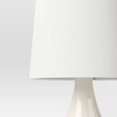 21.75"x11.5" Montreal Wren Assembled Table Lamp White - Threshold™: Ceramic Base, No Assembly Required 5 21.75"x11.5" Montreal Wren Assembled Table Lamp White - Threshold™: Ceramic Base, No Assembly Required - Image 3