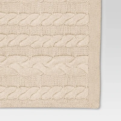 Chunky Cable Knit Reversible Throw Blanket - Threshold™ 5 Chunky Cable Knit Reversible Throw Blanket - Threshold™ - Image 3